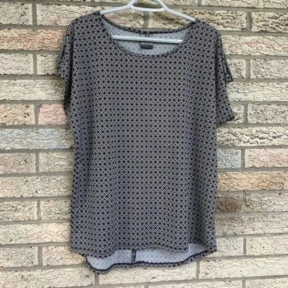 Jonathan Martin black grey geometric pattern top Large - Picture 1 of 7
